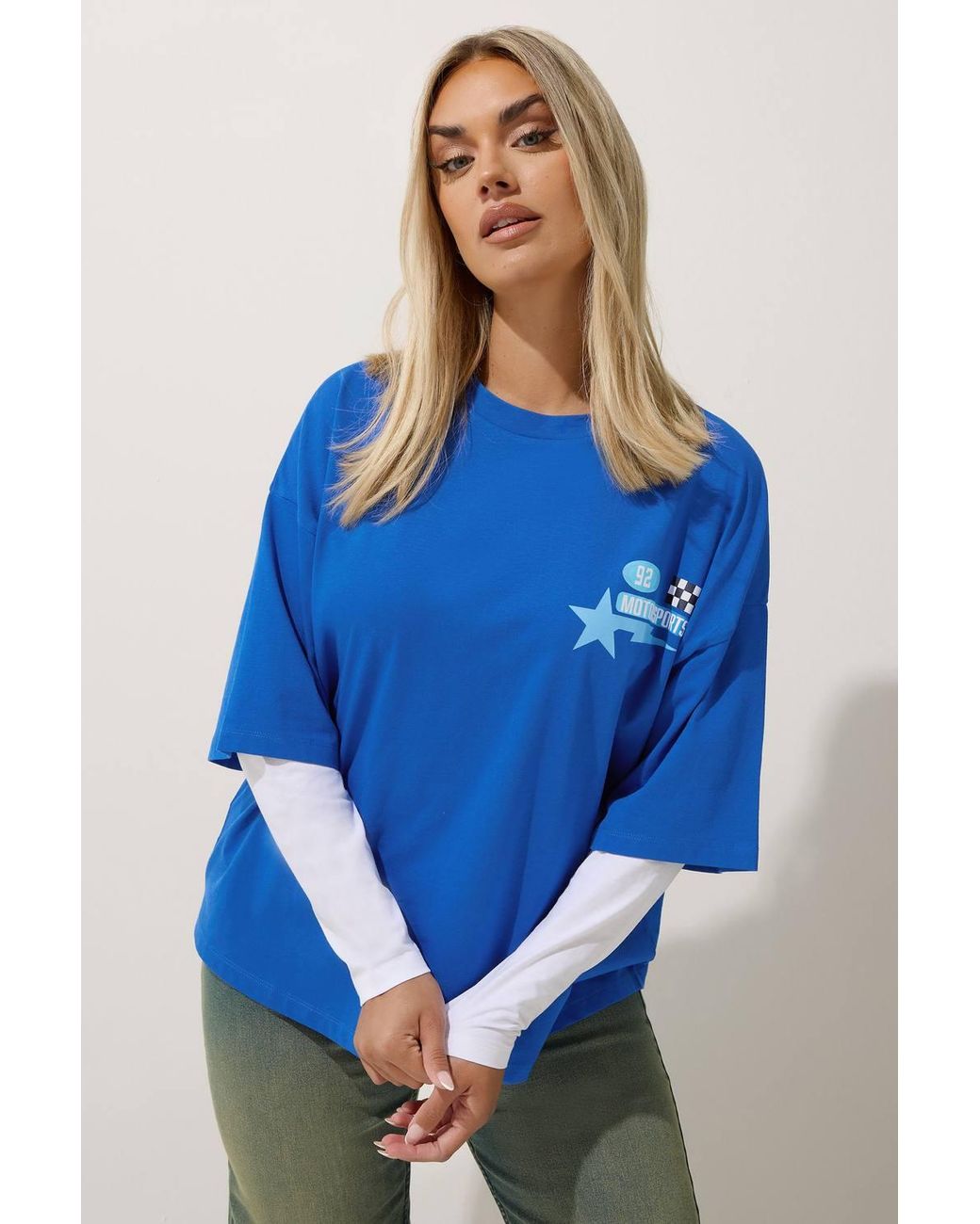 Yours Blue Motorsport Graphic 2-In-1 T-Shirt