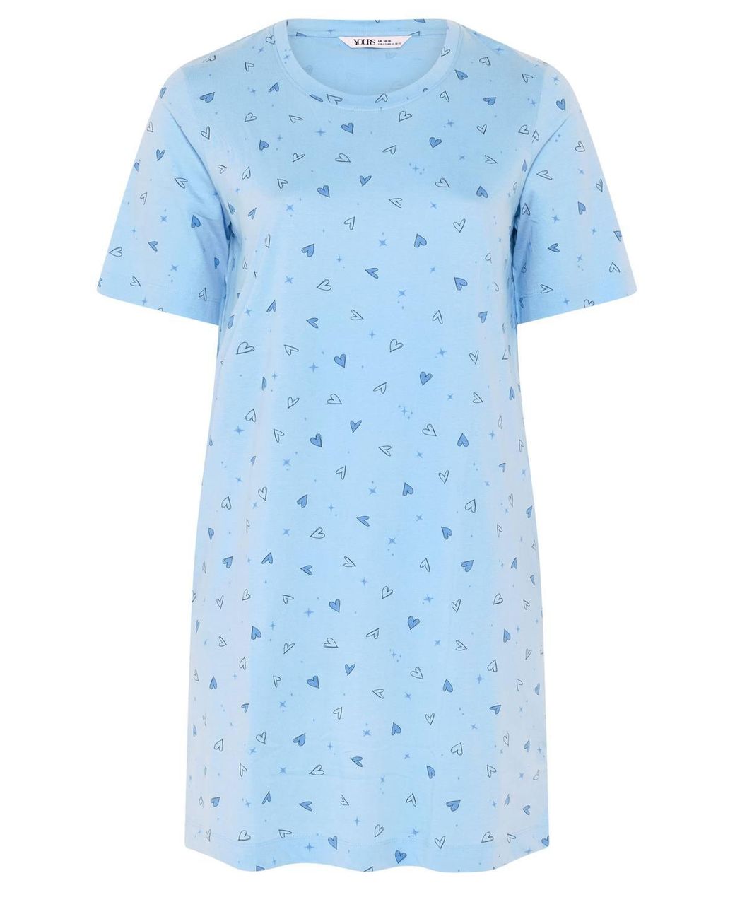 Yours Blue Heart Side Split Nightdress