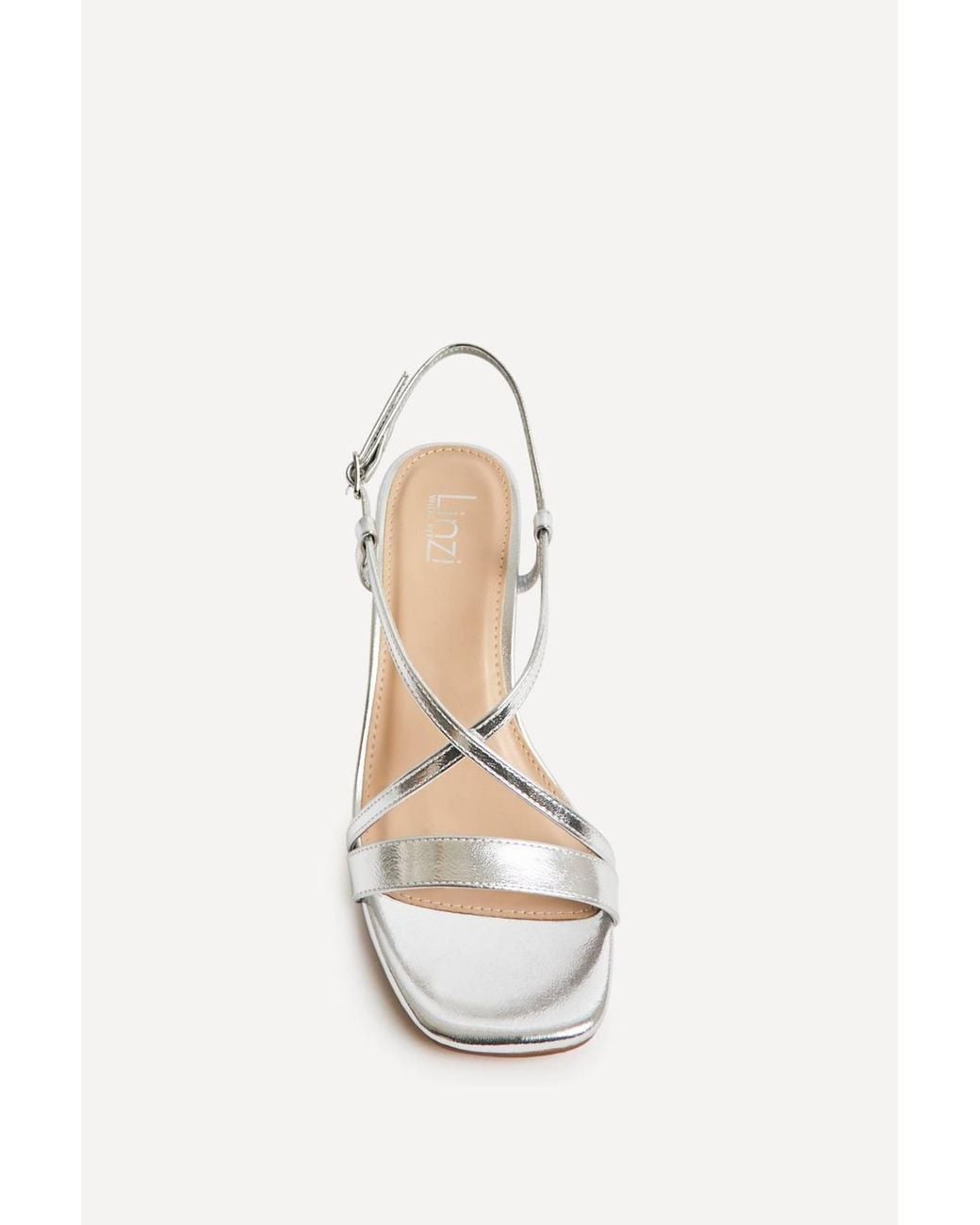 Linzi White Remain Wide Fit Heeled Sandals