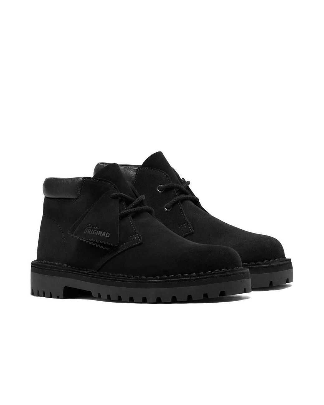 Clarks Black Dsrt2456 Rock Suede Ankle Boots, Desert Boots, Lace Up