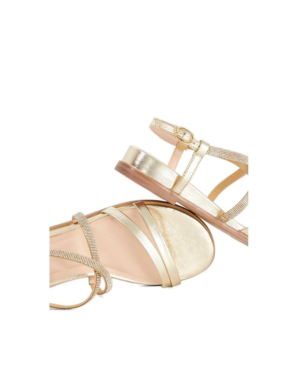 Dune Multicolor Wide Fit 'Lexia' Leather Sandals