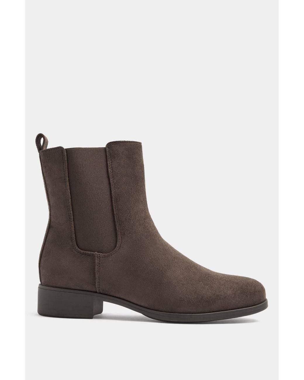 Long Tall Sally Black Faux Suede Chelsea Boots