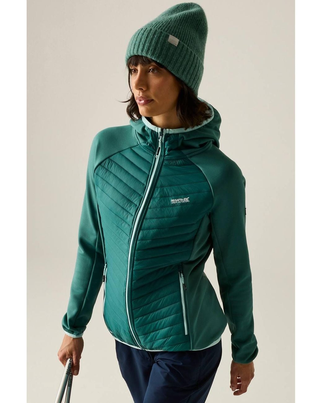 Regatta Green Andreson Stretch Water-Repellent Hybrid Quilted Jacket