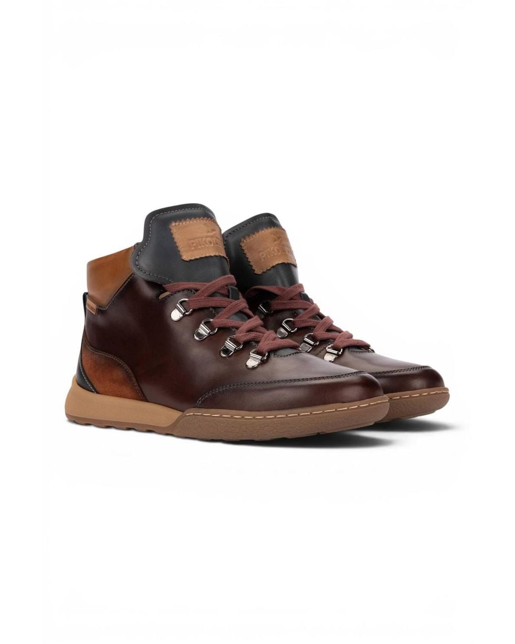 Infinity Leather Brown Leather Lace Up Sneakers Trainer Shoes