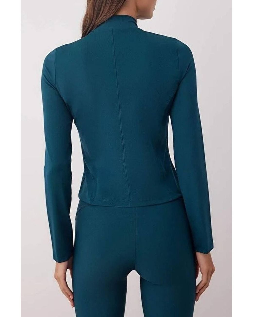 WOVCOR Blue Zip Up Stand Collar Fitted Sports Jacket W/ Contour Panels