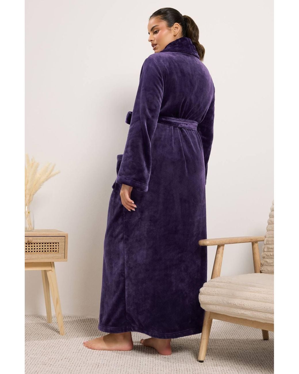 Yours Blue Luxe Dressing Gown
