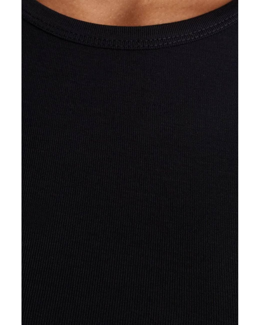 Dilvin Blue Crop Slim-Fit Crew Neck T-Shirt