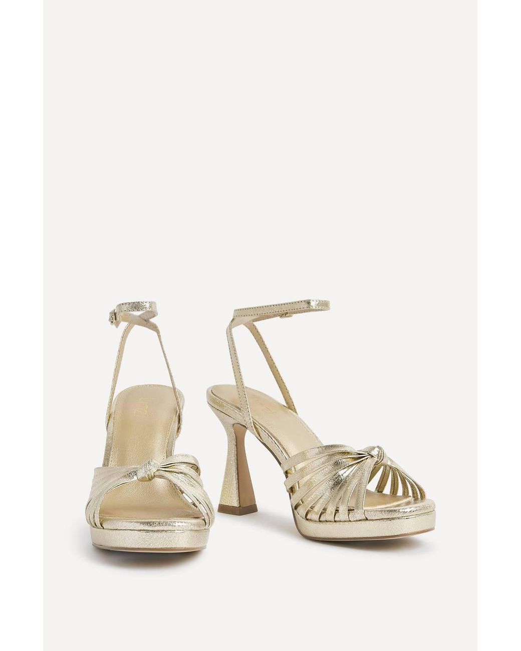 Linzi White Socialite Knotted Platform Heels