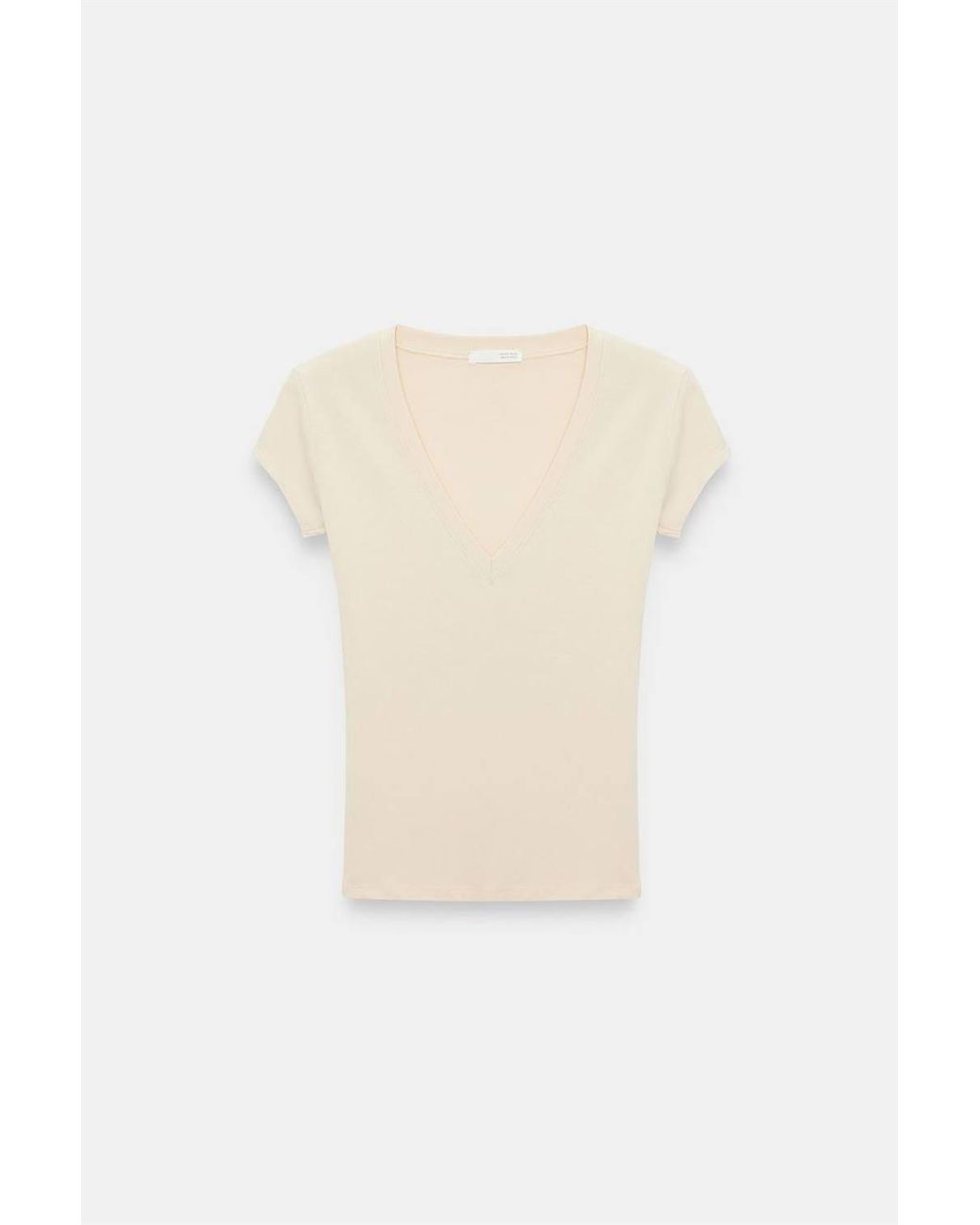 Dilvin Natural Slim Fit V-Neck Jersey Blouse