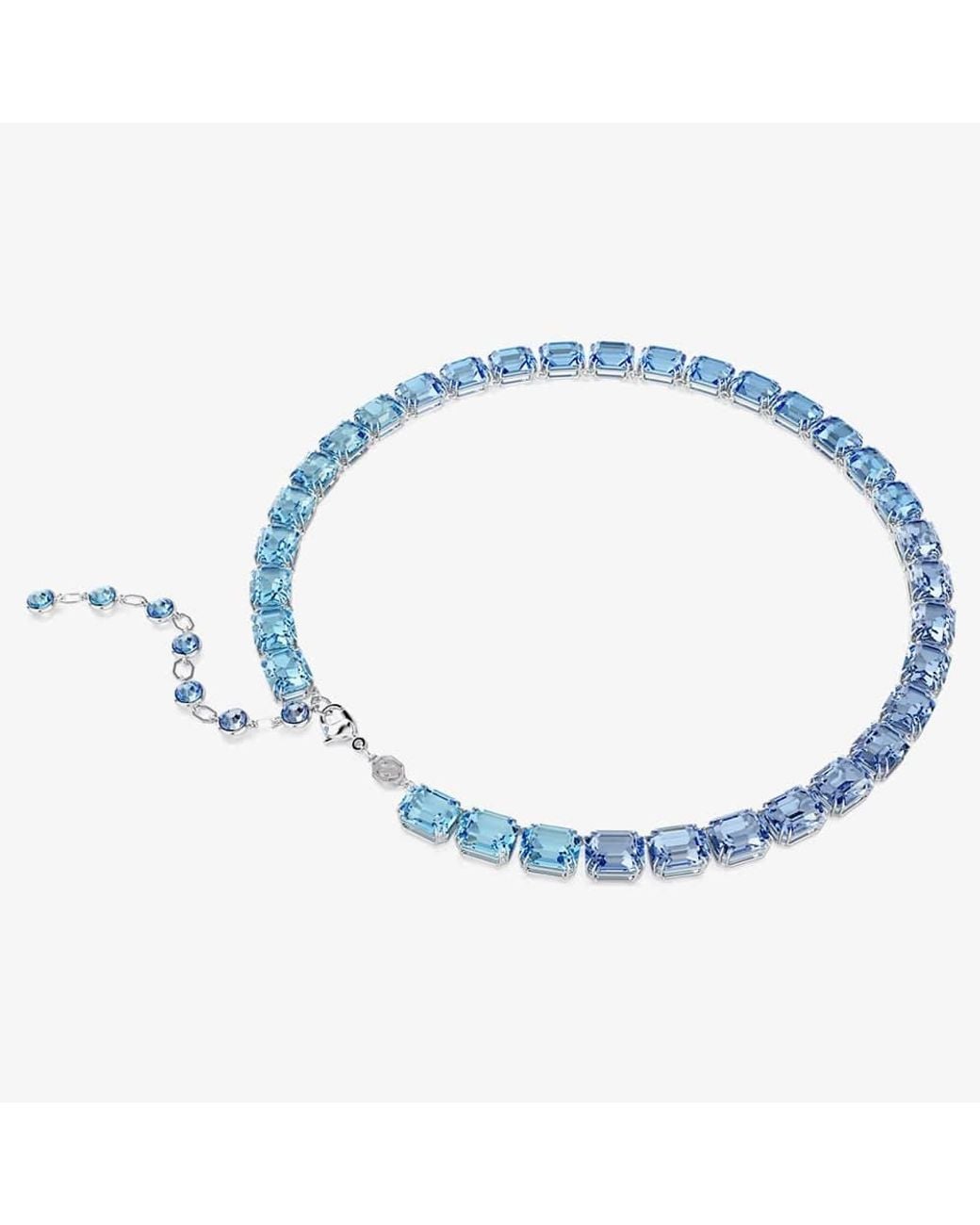 Swarovski Blue Millenia Rhodium Plated Gradient Necklace 5694136
