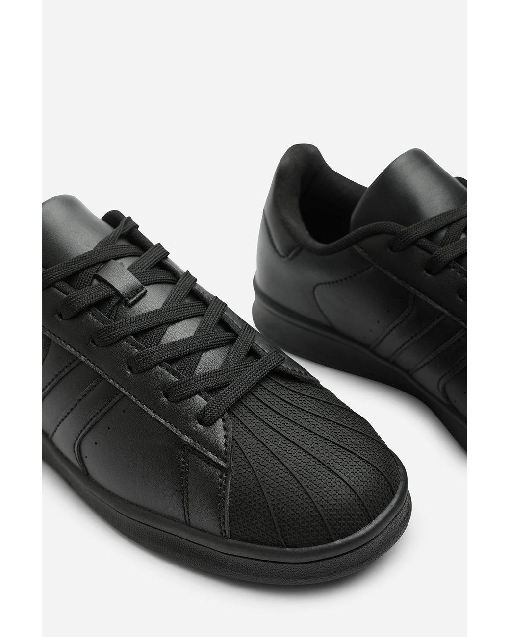 Where's That From Blue Yamileth Stripe Panel Detailed Trainer