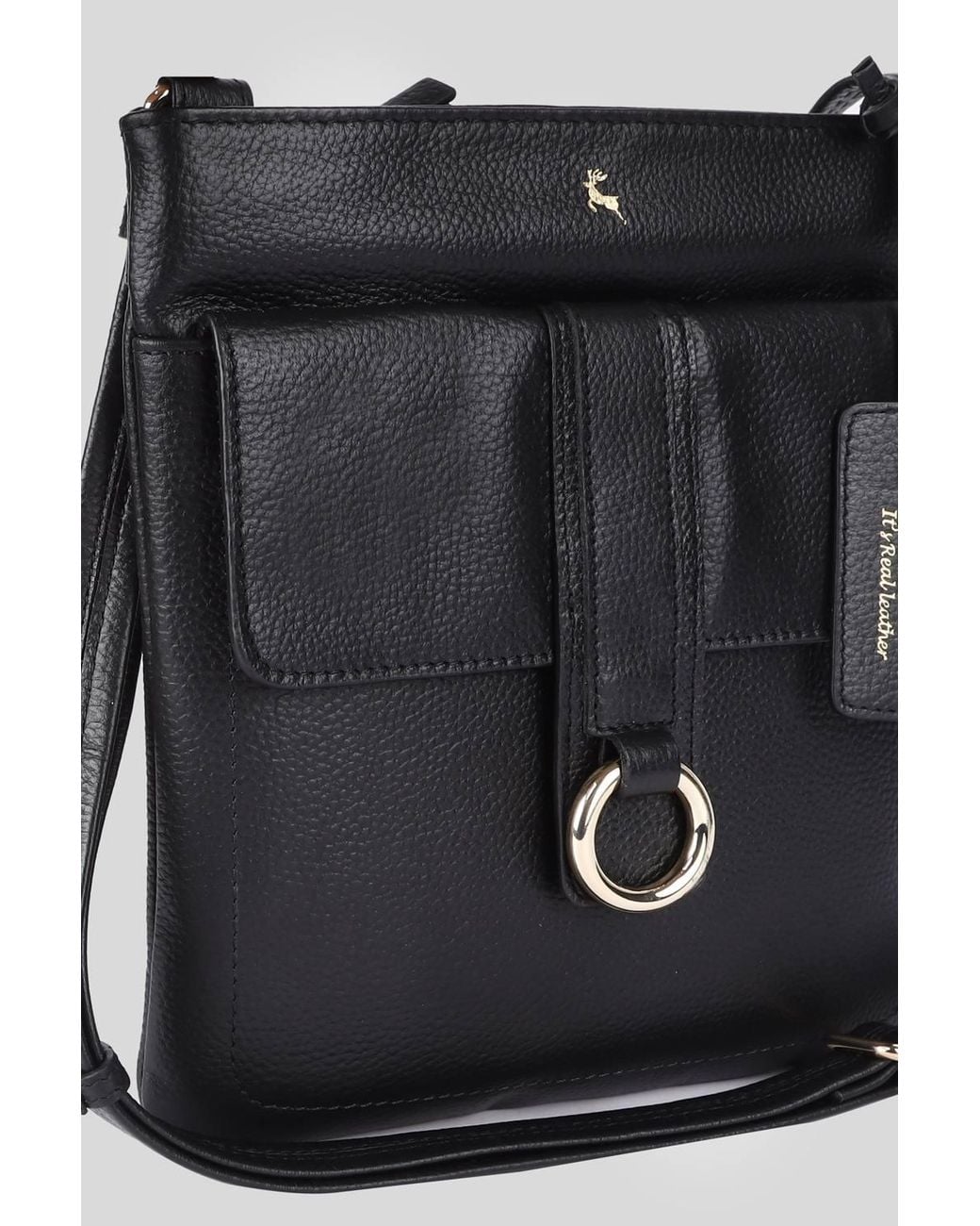 Ashwood Leather Black 'Heaven' Real Leather Cross Body Bag