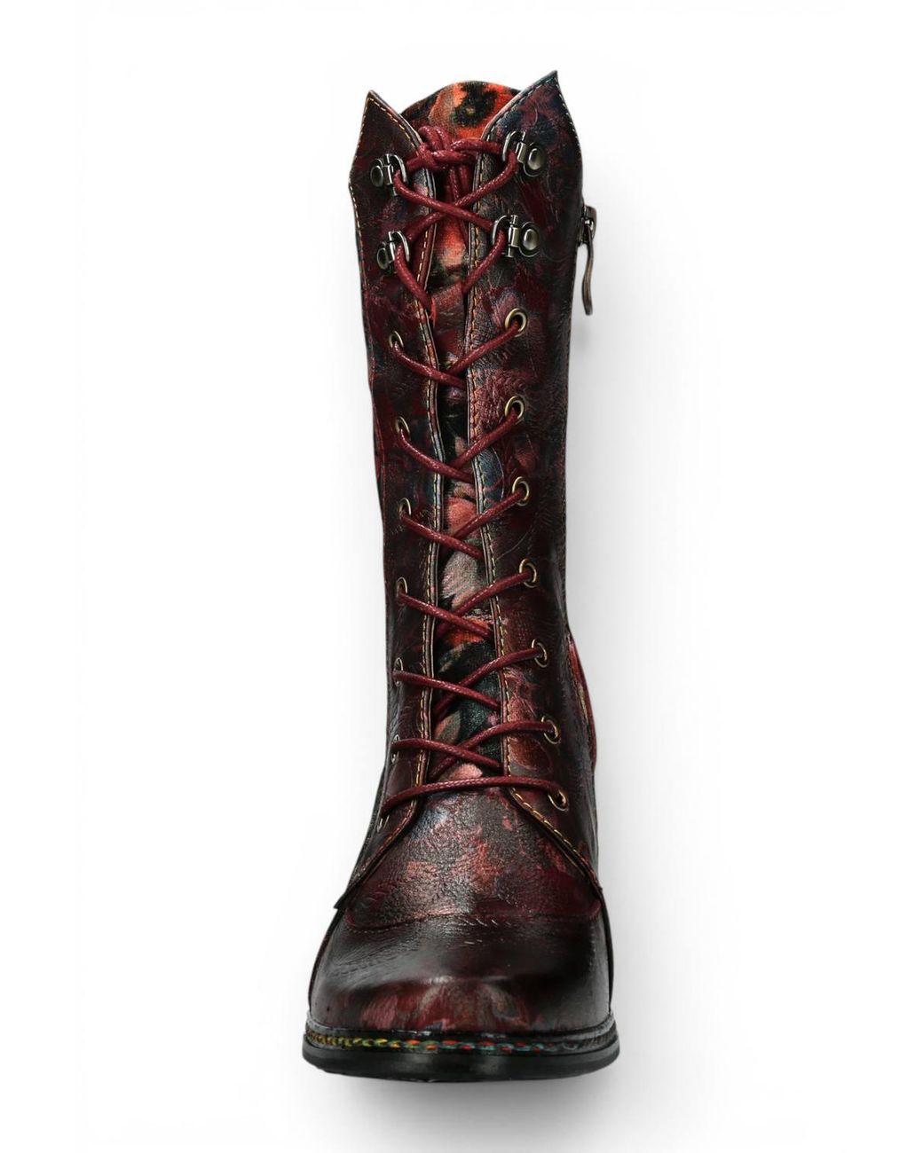 Infinity Leather Brown Gothic Victorian Leather High Lace-Up Boots