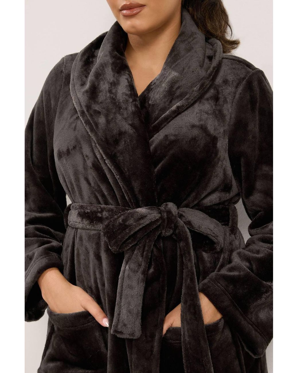 Yours Black Luxe Dressing Gown