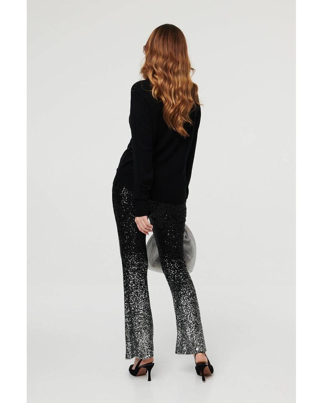 Izabel London Black Sparkle Detail Relaxed Jumper