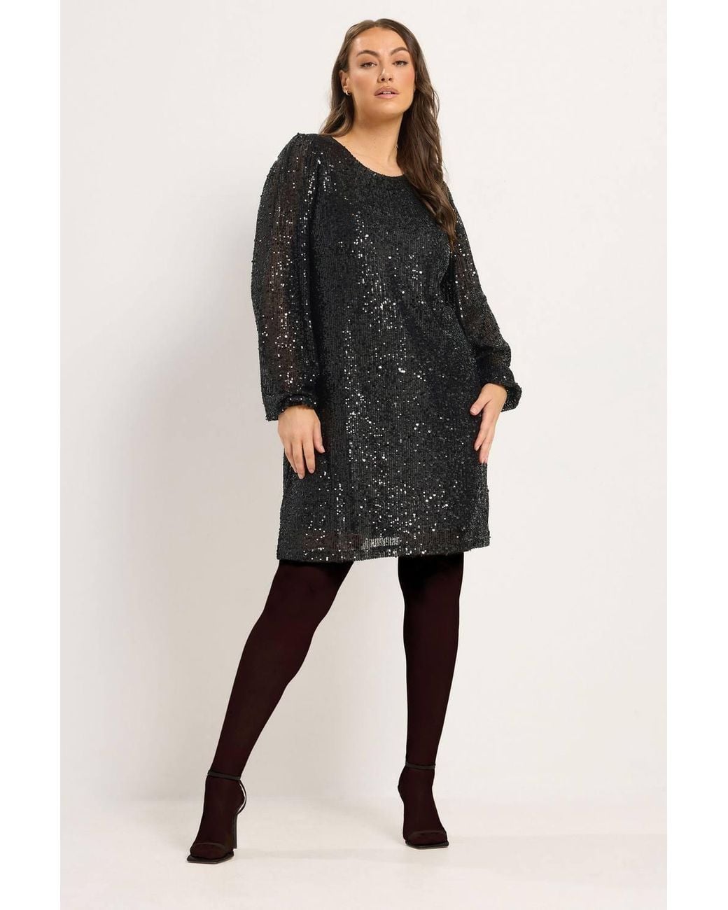 Yours Black Sequin Embellished Dress