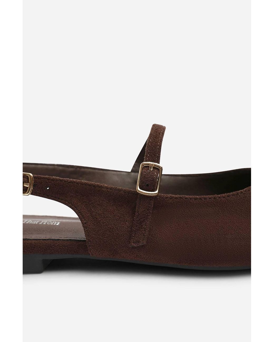 Where's That From Blue Estrella Wide Fit Pointed Toe Mary Jane Open Back Ballet Flats