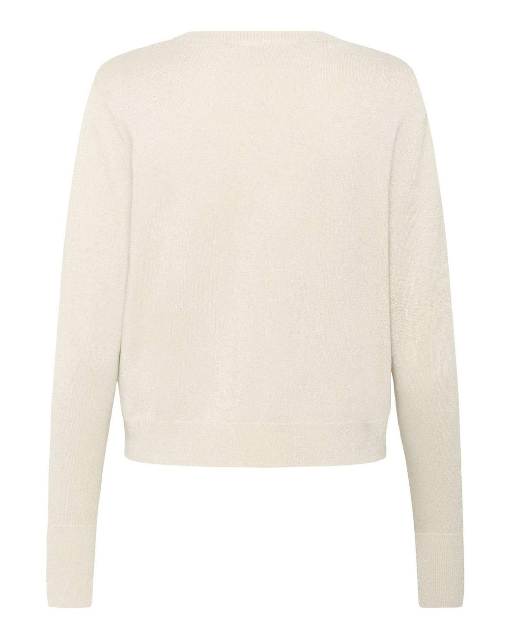 Kaffe White Karegina Crew Neck Long Sleeve Cardigan