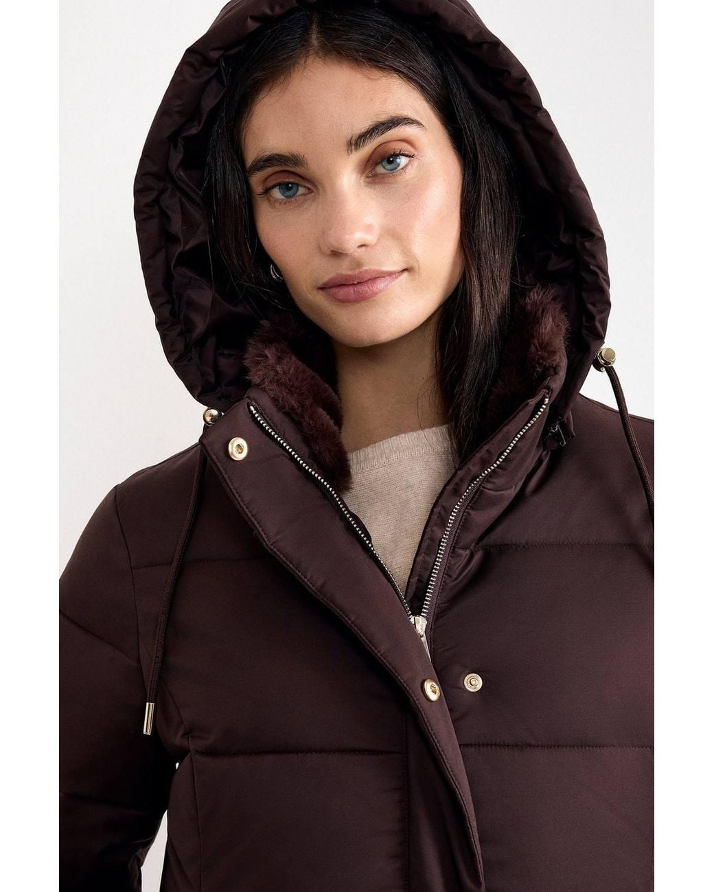 Phase Eight Brown Yasmine Puffer Coat