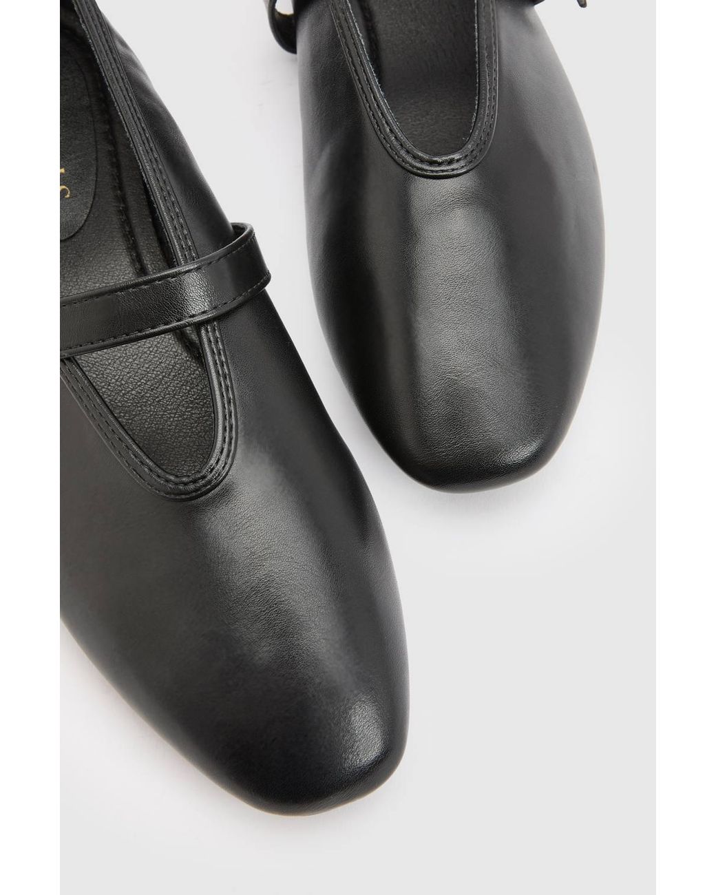 Wallis Black Darcy Faux Leather Mary Jane Ballet Flats