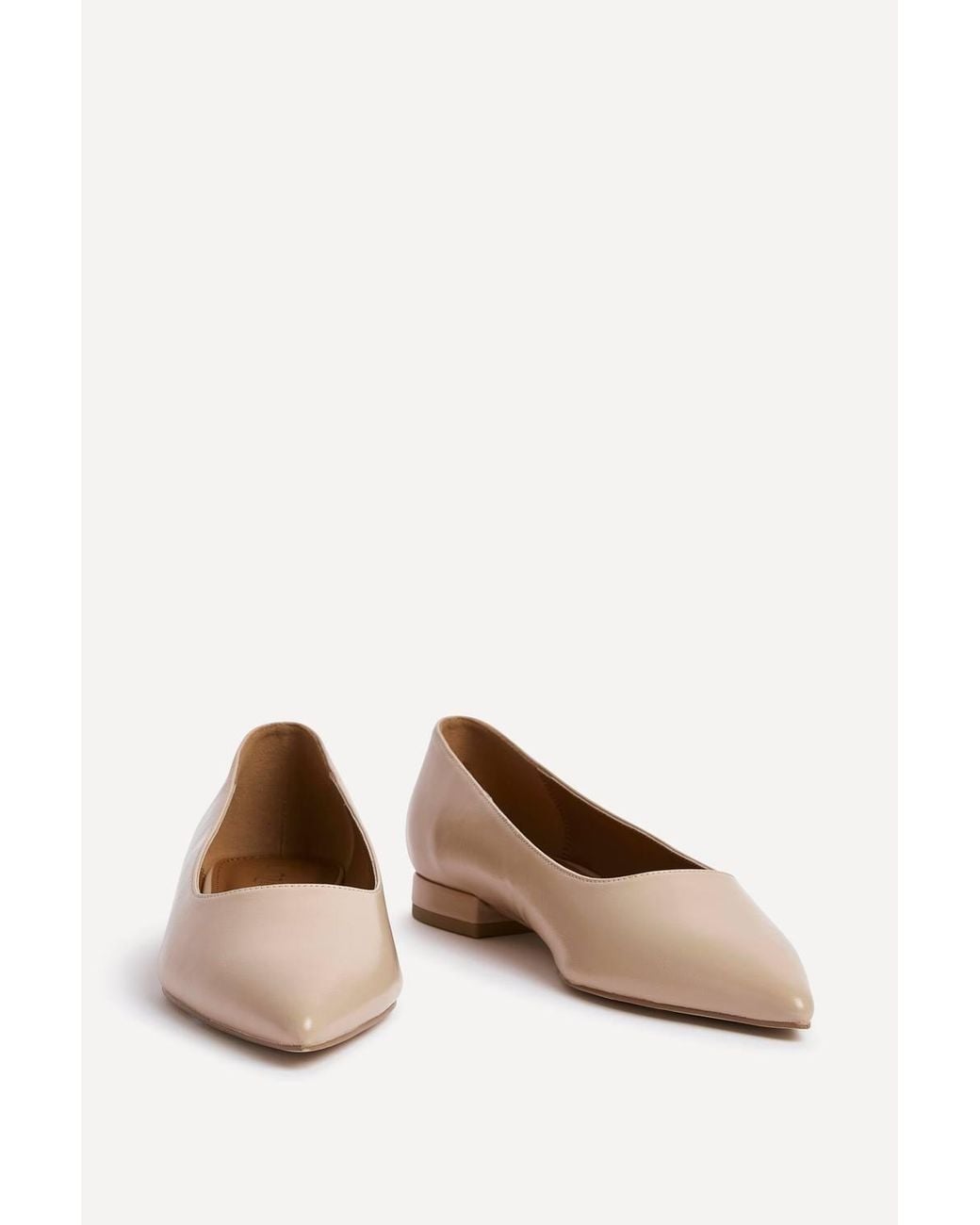 Linzi Natural Compete Wide Fit Nude Faux Leather Pumps