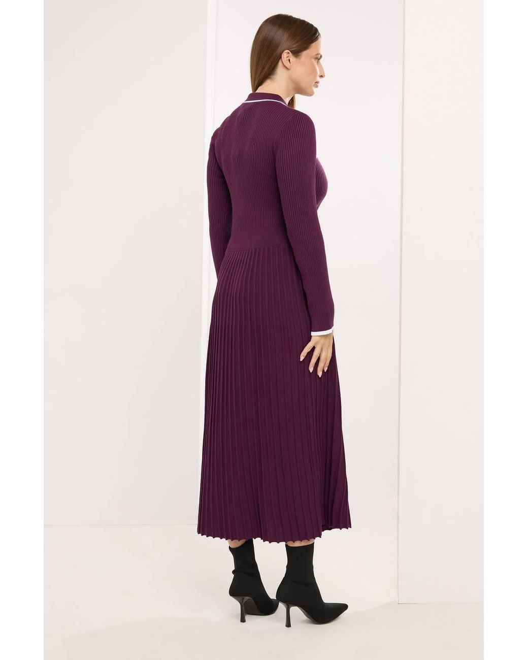 Star by Julien MacDonald Purple Knitted Collar Dress