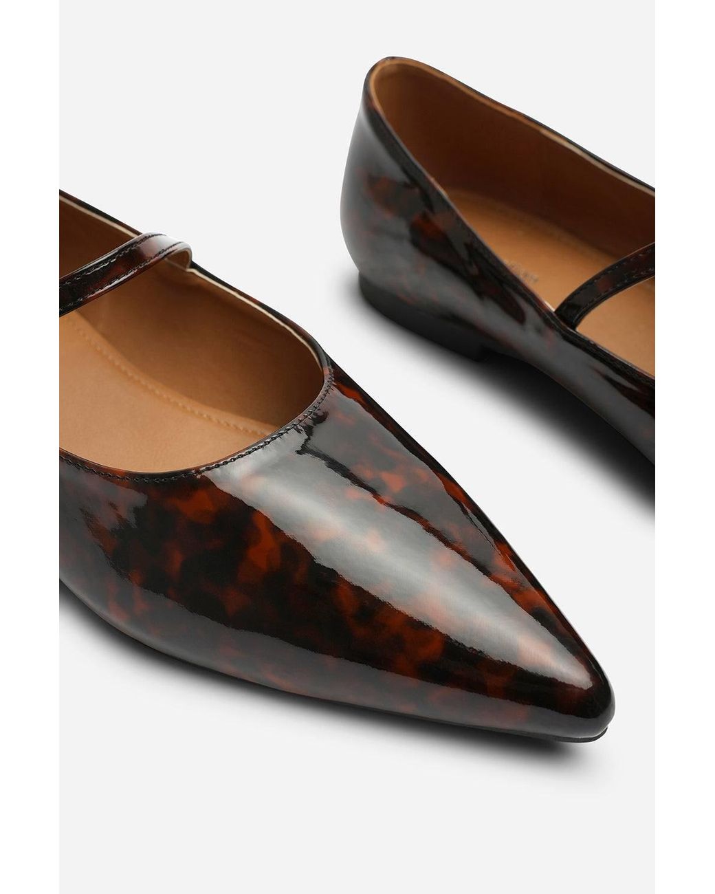 Where's That From Blue Novalee Wide Fit Girl's School Shoe Pointed Toe Mary Jane Front Strap Ballet Flats