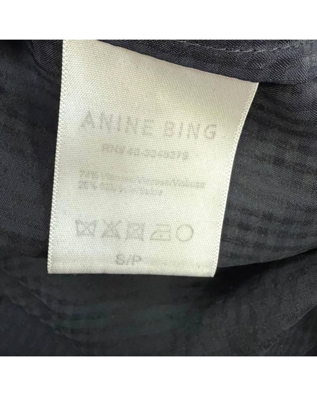 Anine Bing Black Preloved Textured Button-Down Shirt Viscose