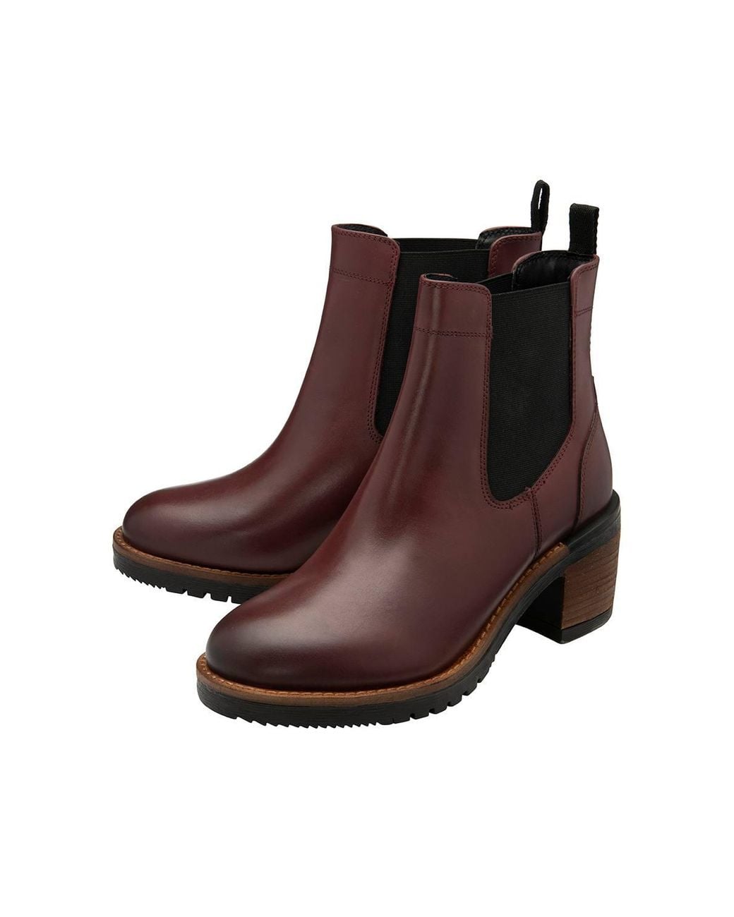 Ravel Brown Dark Bordo Leather 'Bray' Ankle Boots