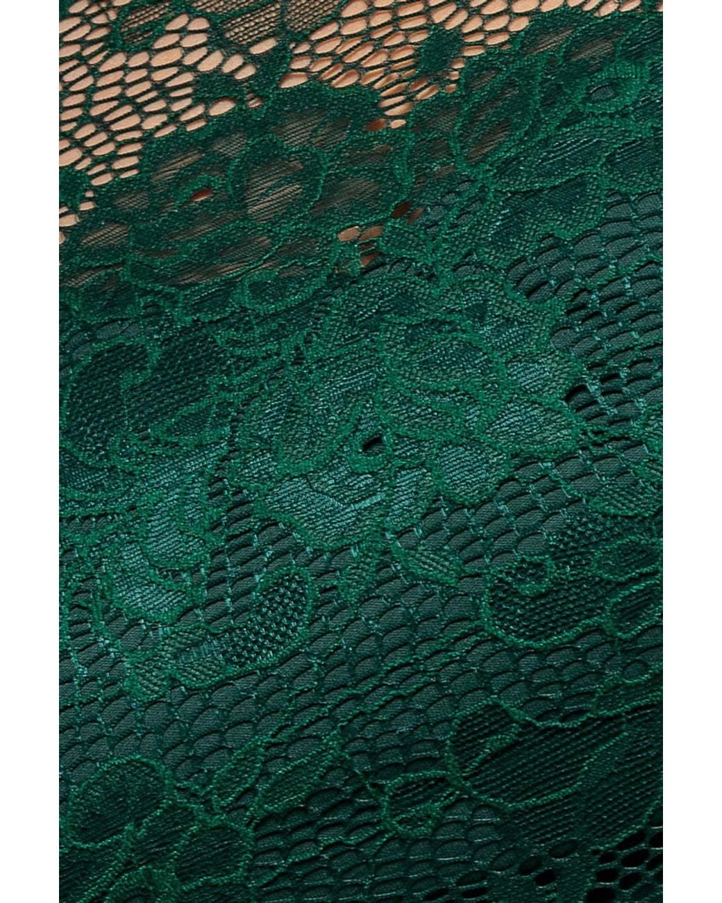 Goddiva Green Scalloped Lace A Line Maxi Dress