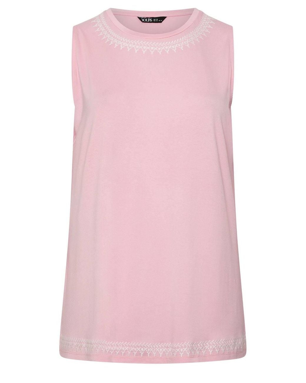 Yours Pink Embroidered Vest Top