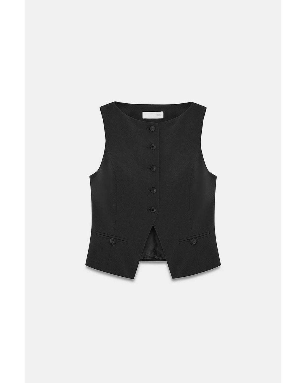 Dilvin Blue Fitted Crop Waistcoat