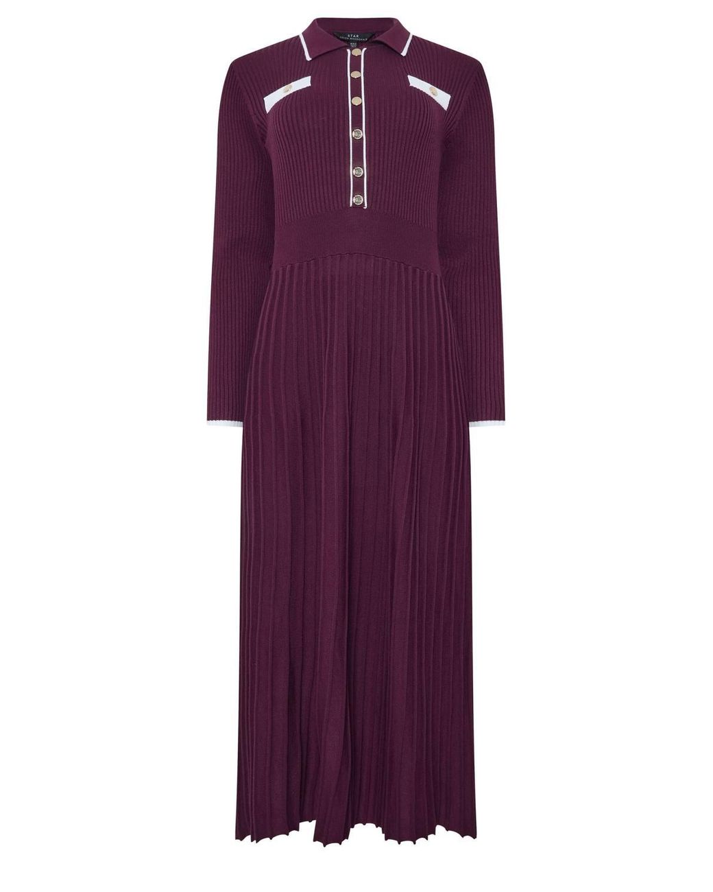 Star by Julien MacDonald Purple Knitted Collar Dress