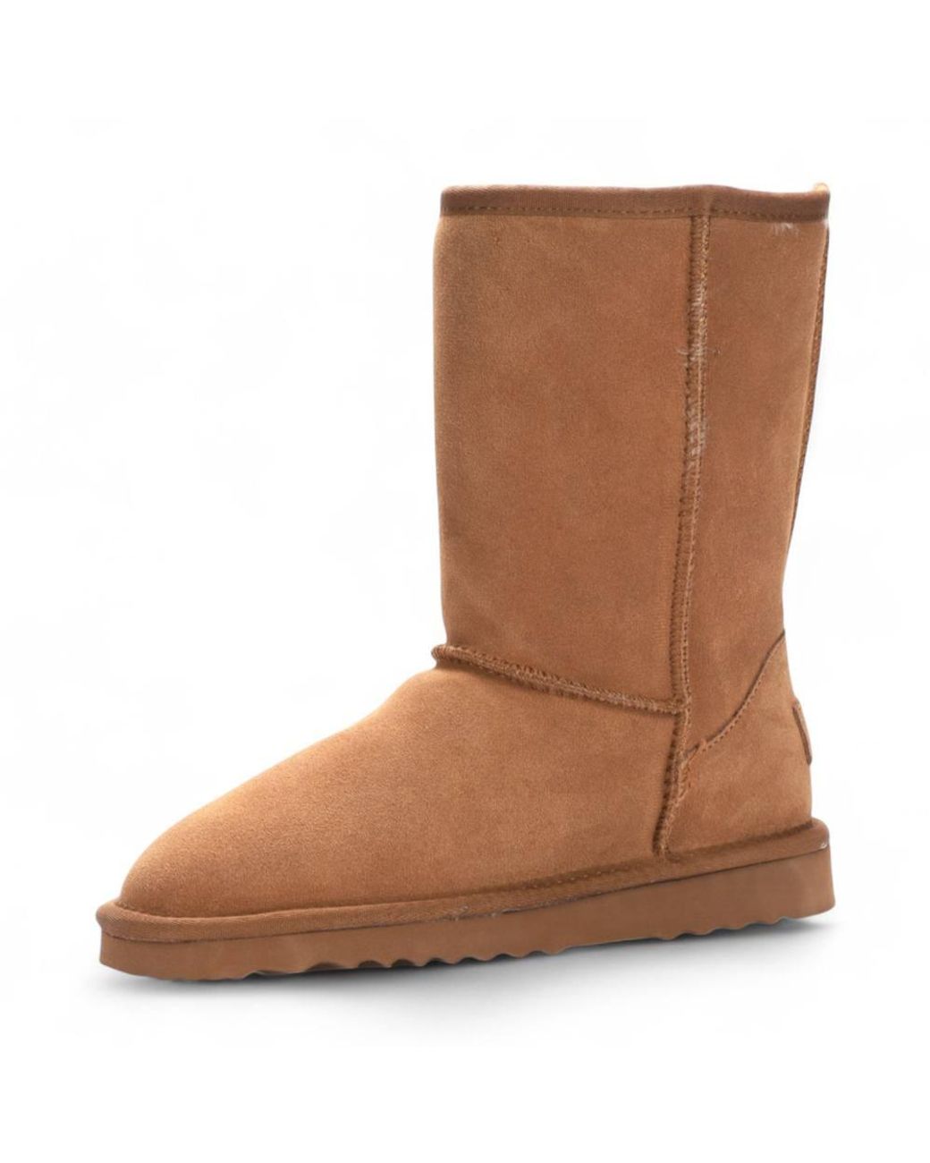 Infinity Leather Brown Genuine Sheepskin Suede Slip-On Ankle Winter Boots