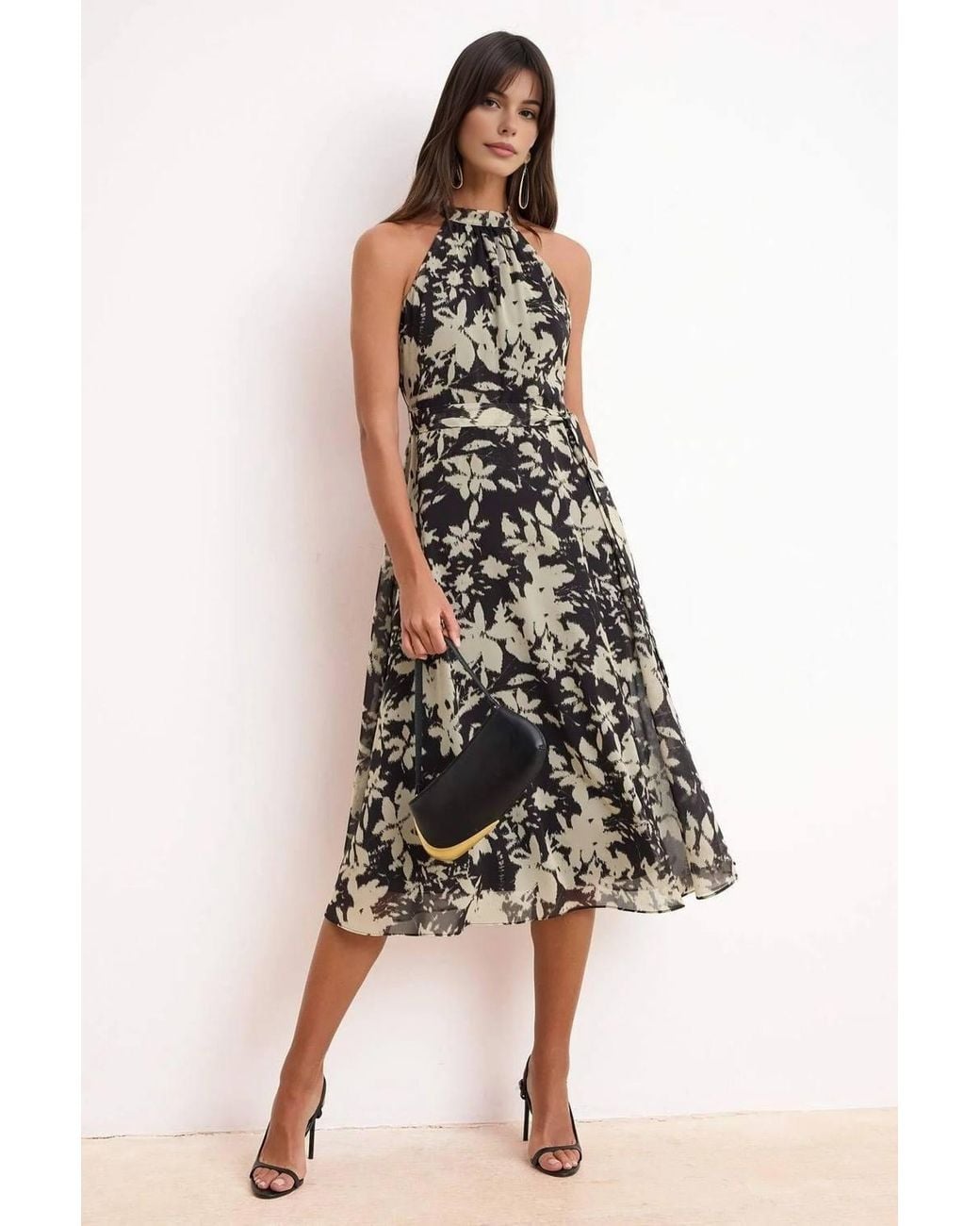 WOVCOR Multicolor Floral Halterneck Midaxi Occasion Dress