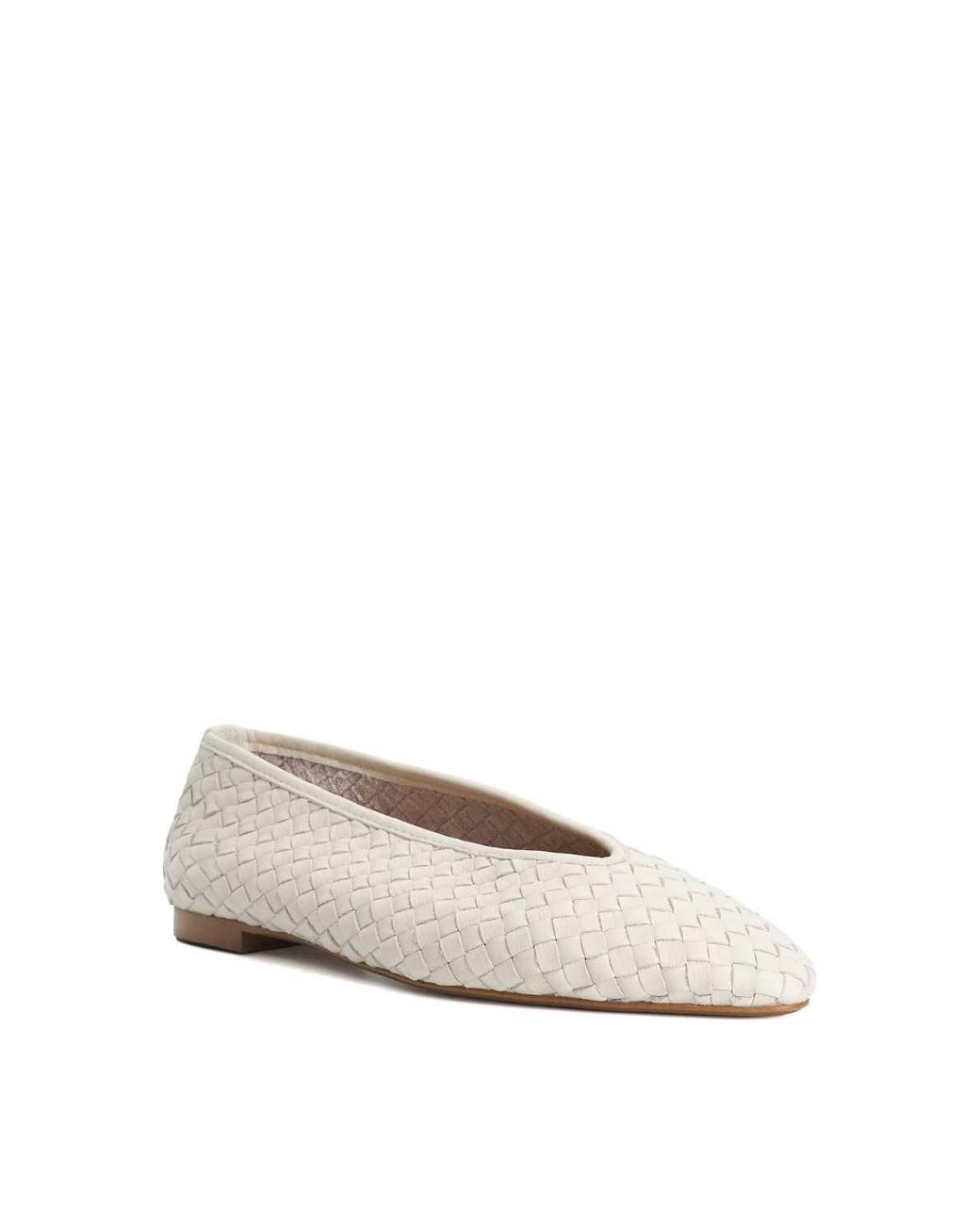 Dune Natural 'Henlee' Leather Ballet Pumps