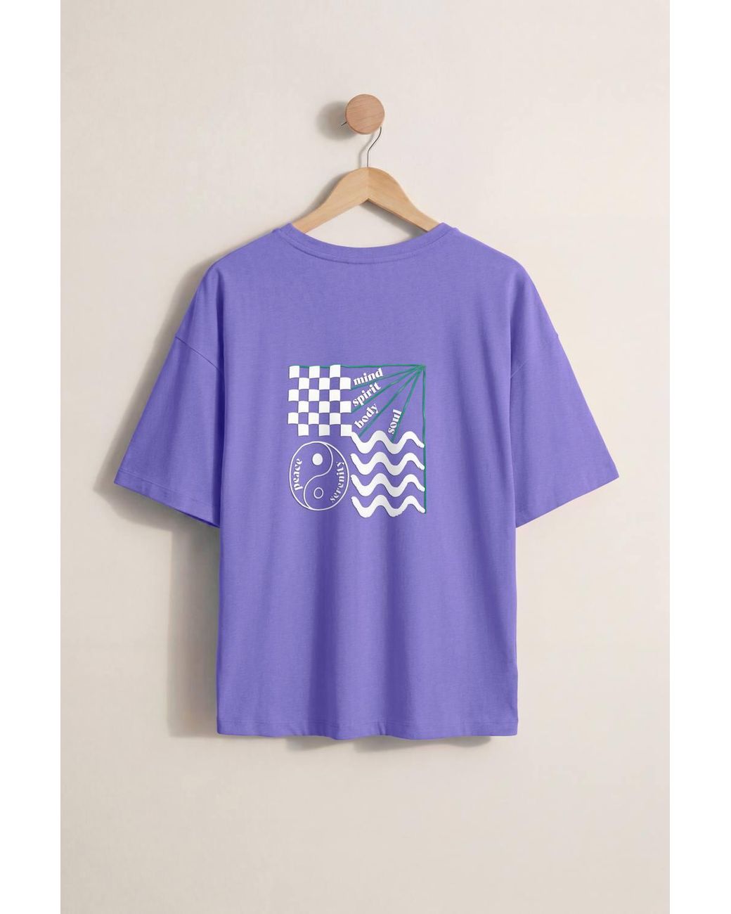 Enorsia Purple Graphic Relaxed Fit T-Shirt