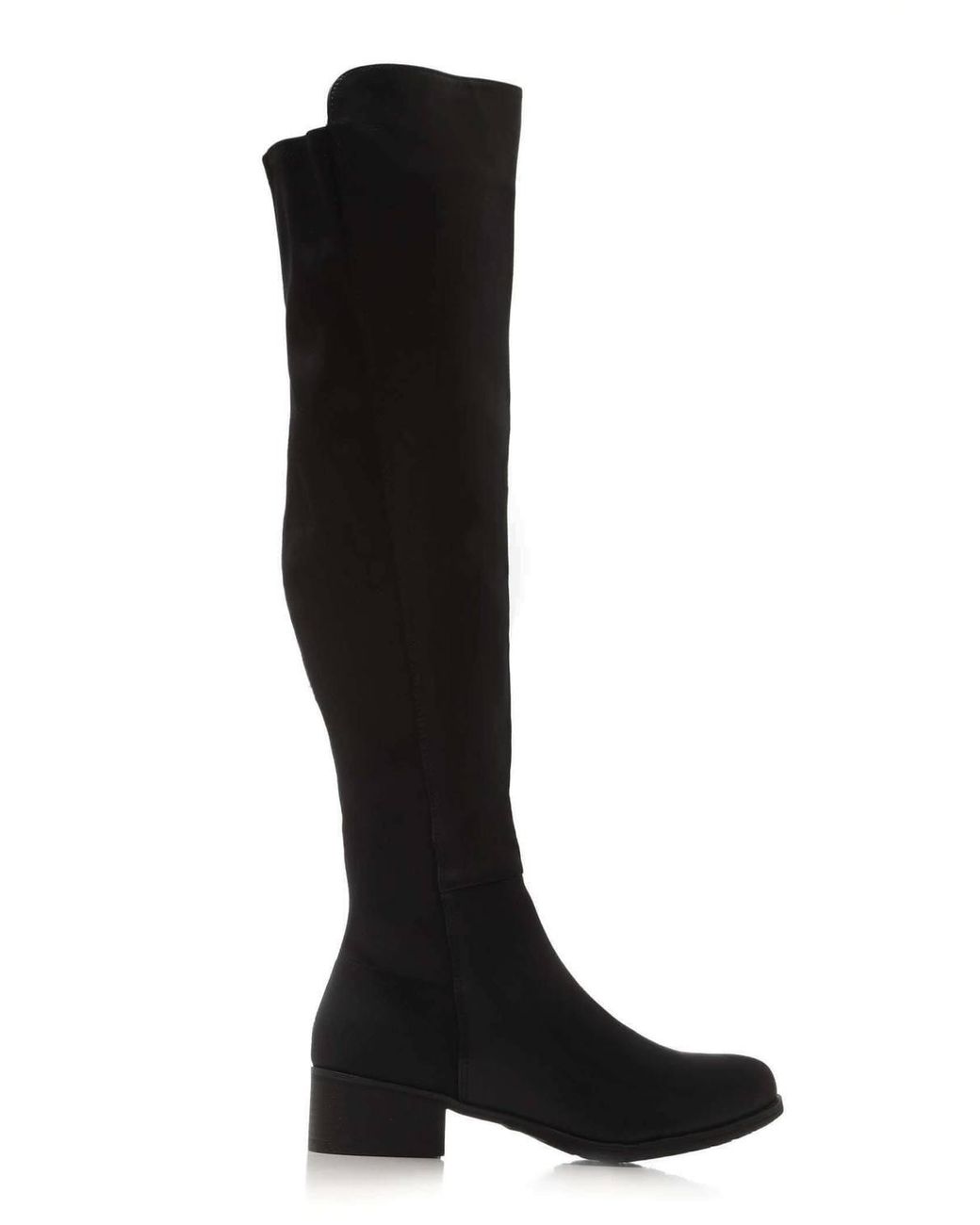 Miss Diva Blue Tyla Over The Knee Elasticated Back Pu Boots