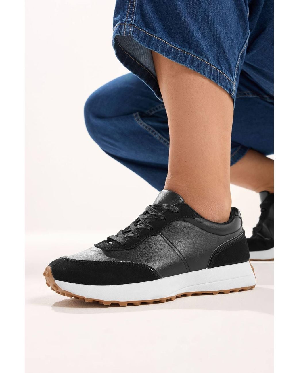 Yours Blue Faux Leather Trainers