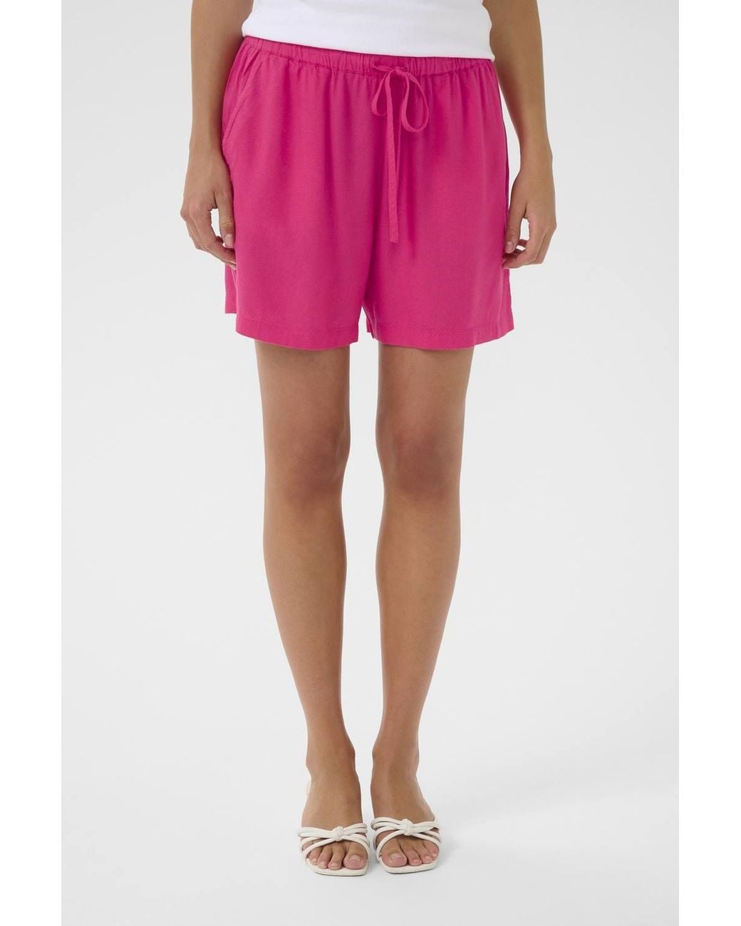 Kaffe Pink Kamilia Drawstring Waist Shorts