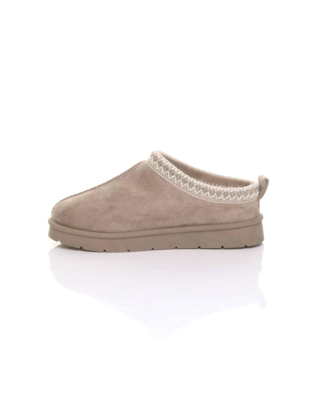 AJVANI Natural Faux Fur Lined Comfy Aztec Embroidered Ultra Mini Booties Slippers