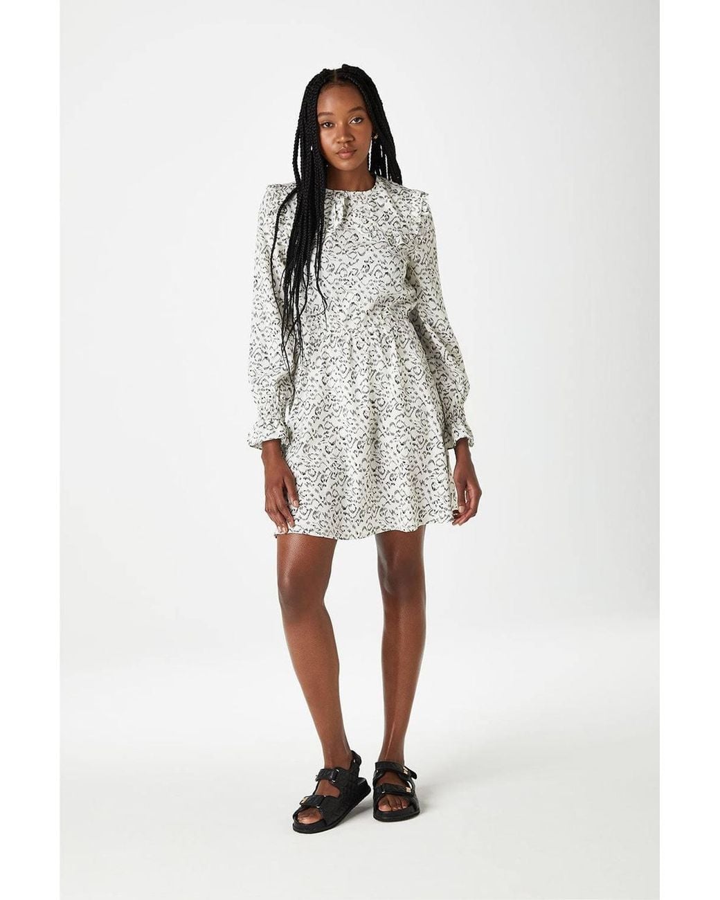 Urban Bliss White Ruffle Edge Dress