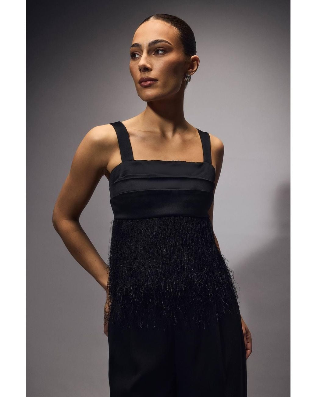 Coast Black Muse Fringed Sleeveless Top