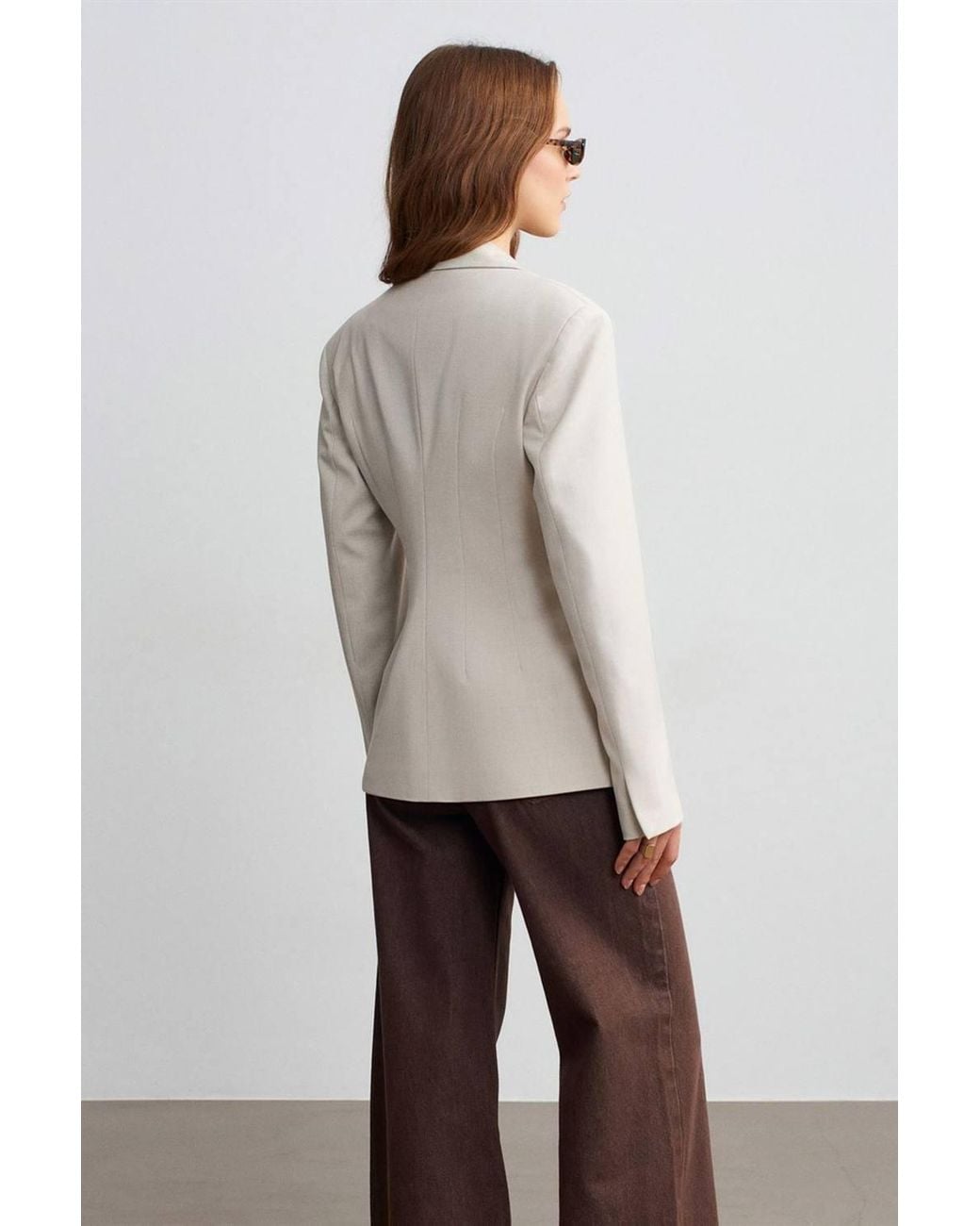 Dilvin Natural Crepe Blazer Jacket