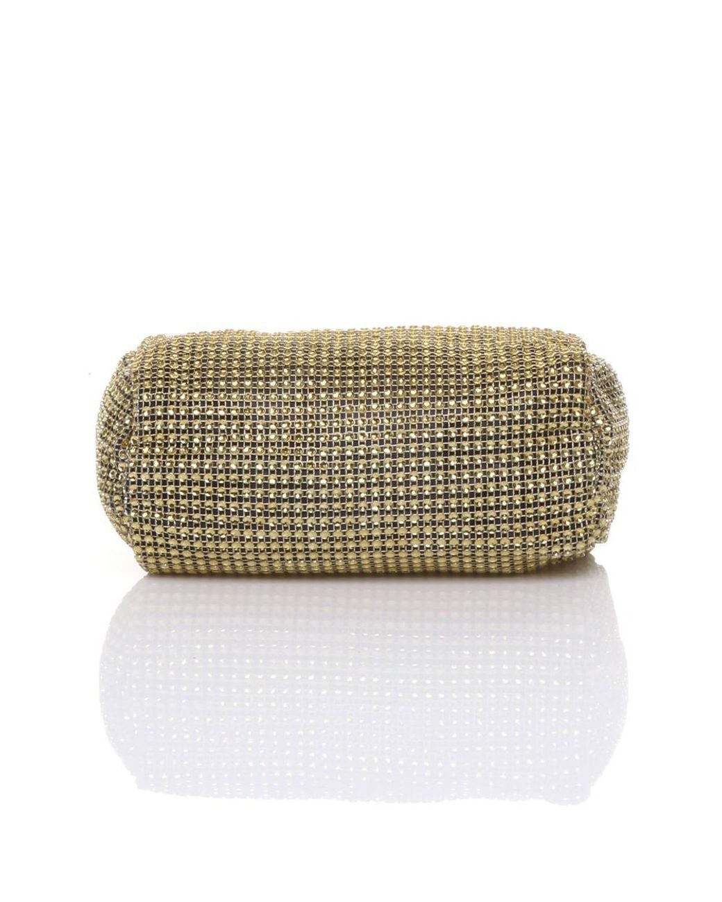 AJVANI Metallic Sparkly Baguette Barrel Clutch Bag