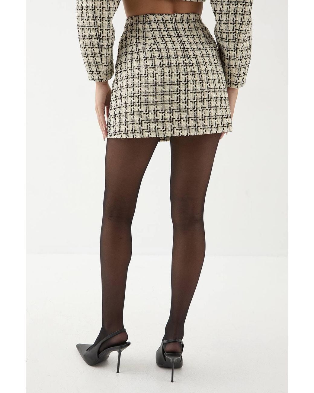 MissPap Natural Premium Boucle Mini Skirt