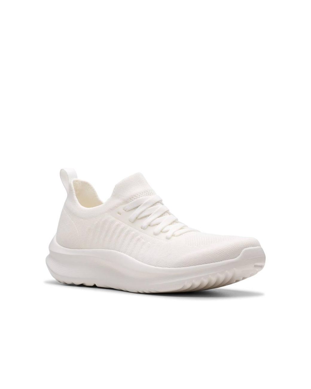 Clarks White Solevana Lace Trainers