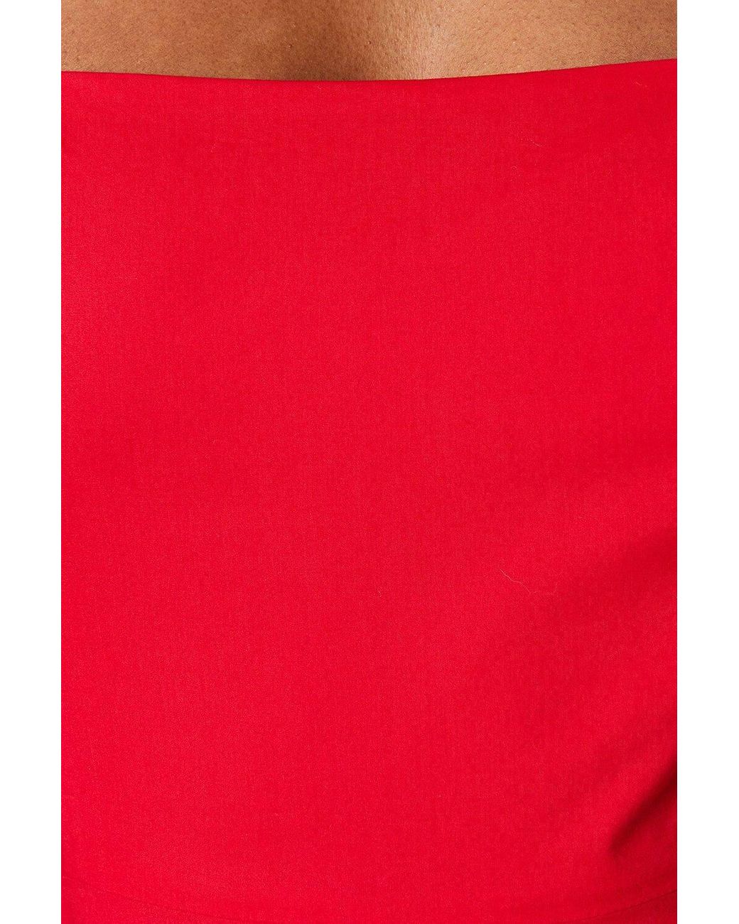 Coast Red Frill Sleeve Ruffle Skirt Cotton Midi Dress