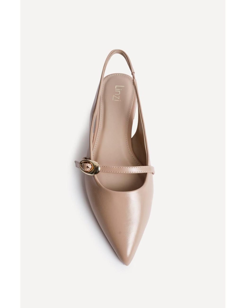 Linzi Pink Align Faux Leather Ballet Flats