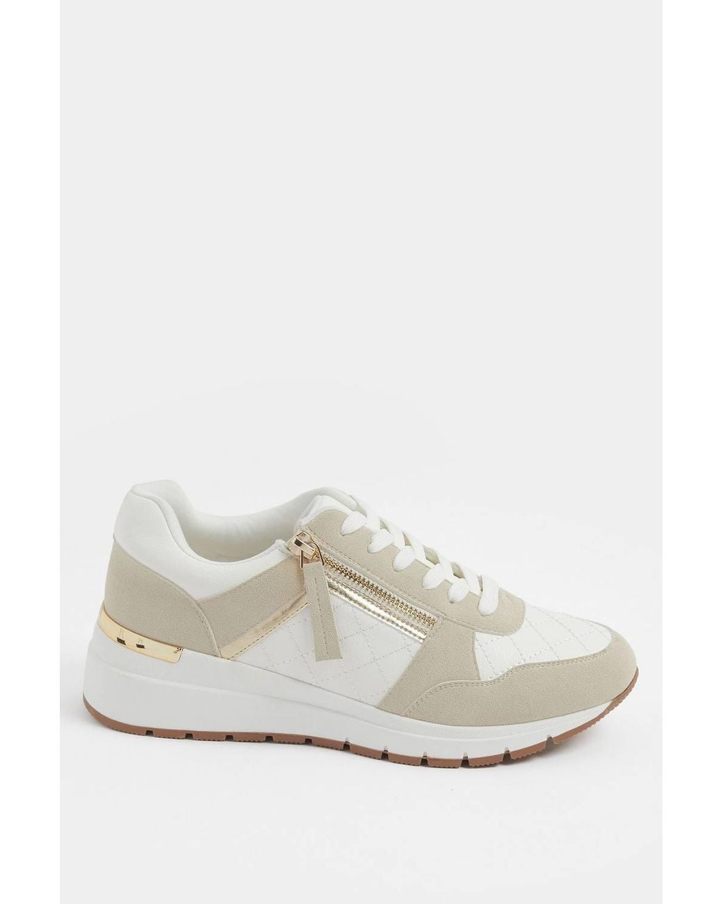 Yours Blue Quilted Wedge Trainers